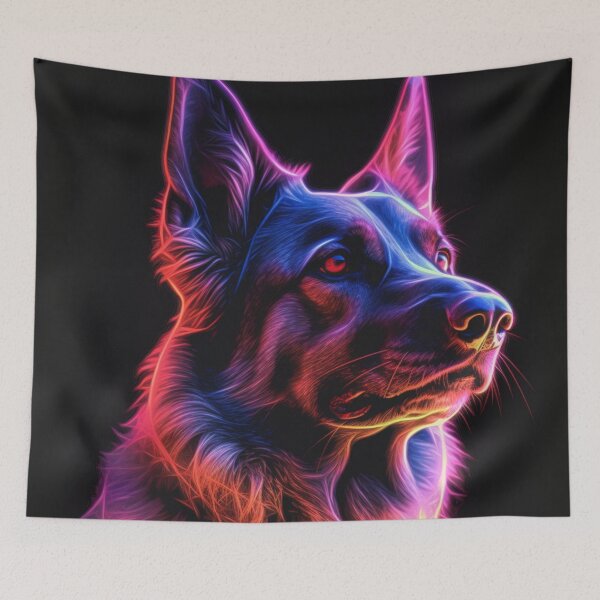 Item preview,  Man and Women's best friend Neon Collection Bulldog, German Shepherd, Labrador, pug designed and sold by BrandonArtWorld.