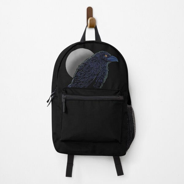 Item preview, Crow design in blue and light green colors with full moon designed and sold by DaveDanchuk.