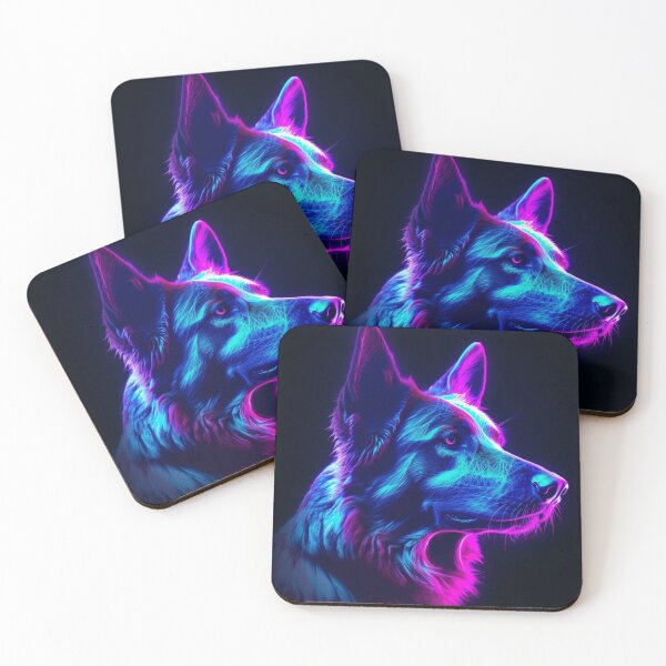 Item preview, Man and Women's best friend Neon Collection Bulldog, German Shepherd, Labrador, pug designed and sold by BrandonArtWorld.