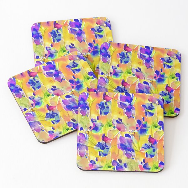 Aperçu de l'œuvre Floral abstrait rose et jaune créée et vendue par calibrit.