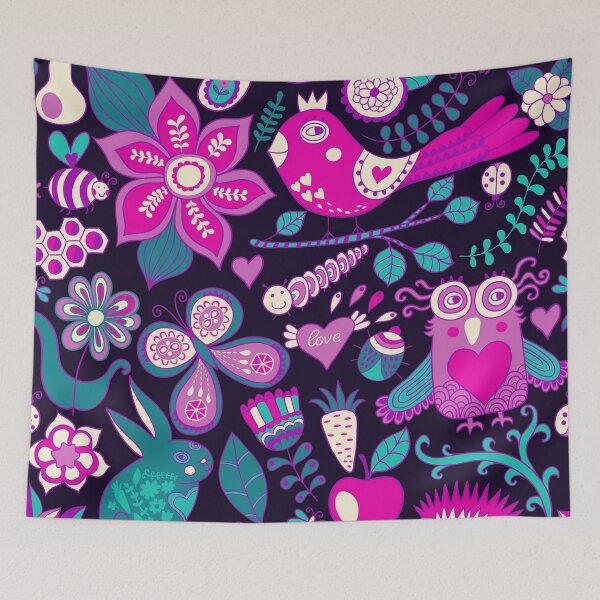Item preview, Gorgeous Retro Vintage Floral, Owls, Buttterflies, Birds designed and sold by pugmom4.
