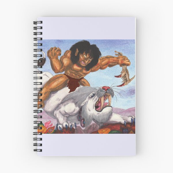 Item preview, Fantasy Watercolor Illustration Beast riding Tiger Warrior Mountains designed and sold by Jonah Augustin Gray.