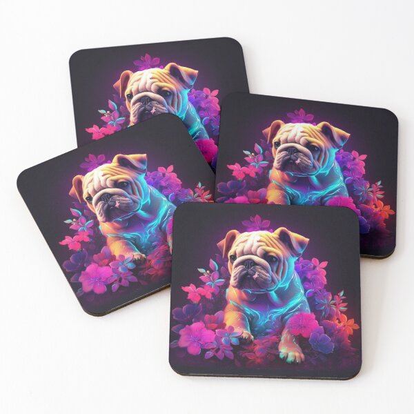Item preview, Man and Women's best friend Neon Collection Bulldog, German Shepherd, Labrador, pug designed and sold by BrandonArtWorld.