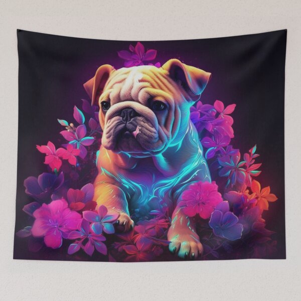 Item preview, Man and Women's best friend Neon Collection Bulldog, German Shepherd, Labrador, pug designed and sold by BrandonArtWorld.