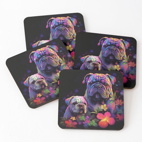 Item preview, Man and Women's best friend Neon Collection Bulldog, German Shepherd, Labrador, pug designed and sold by BrandonArtWorld.