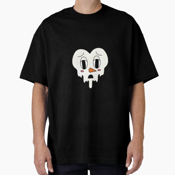 Melting Crying Snowman Heart | Tattoo Flash Oversized T-Shirt