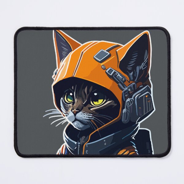 Item preview, Cyberpunk Cat Communicating with his team designed and sold by PrintsCreativ.