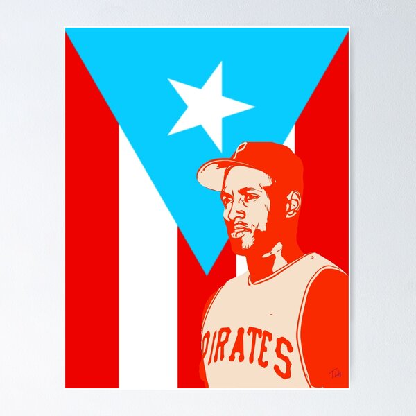 Item preview, Roberto Clemente Digital Portrait | Puerto Rico Flag Illustration designed and sold by Art-y-Son.