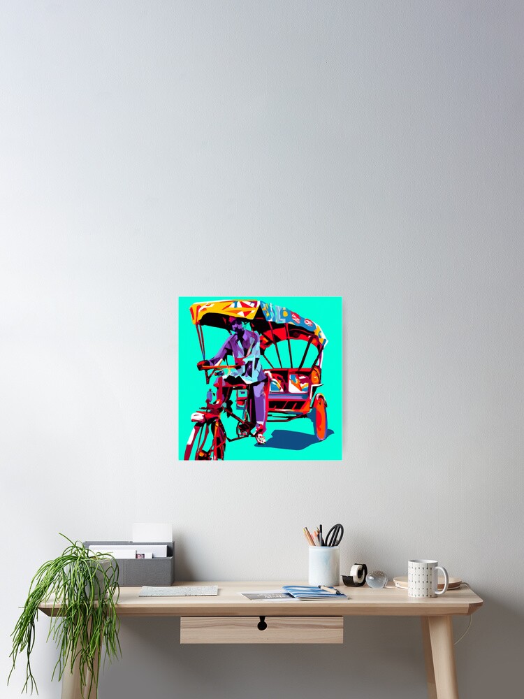 Thumbnail 2 of 3, Poster, The Rickshaw Driver designed and sold by MangoLassiArt.