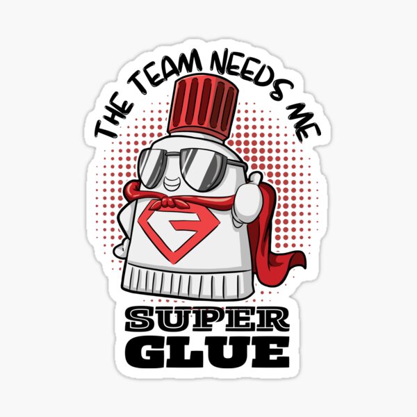 Super glue super hero hero funny glue pun cartoon' Sticker