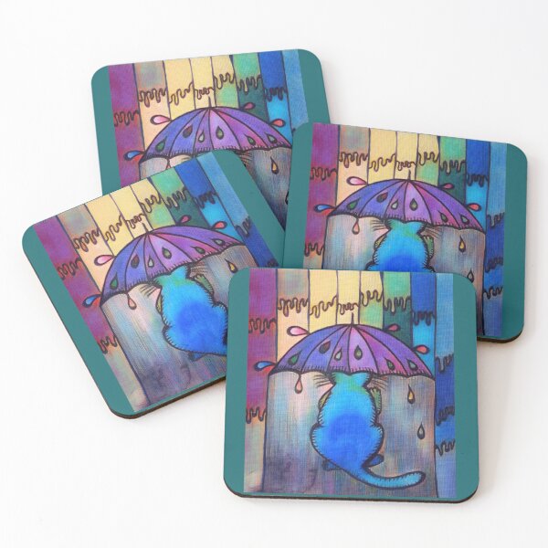 Item preview, Blue Umbrella Cat designed and sold by PaniaBrown.