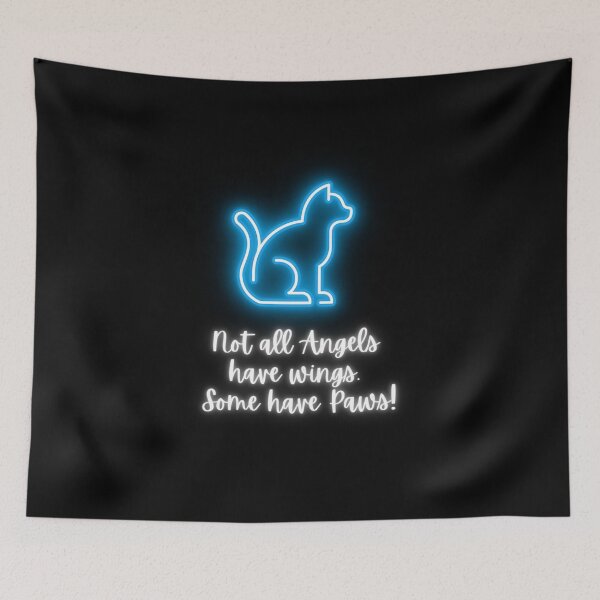 Item preview, Cats are Angels - Neon Blue designed and sold by PurrfectionMeow.