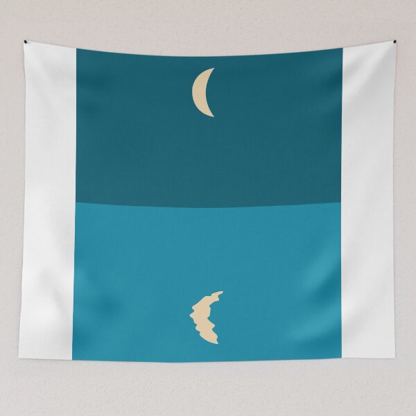 Item preview, Minimal Crescent Moon Reflection - Modern, Contemporary Abstract Print - Zen, Contemplative - Blue designed and sold by Studio Grafiikka.