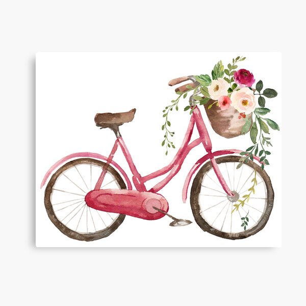 Spring Flower Bike Canvas Print