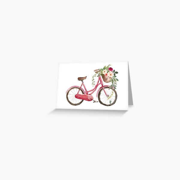 Spring Flower Bike Greeting Card