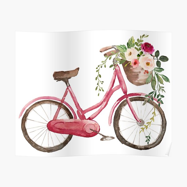 Spring Flower Bike Poster
