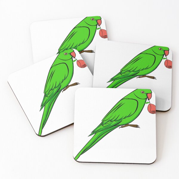 Item preview, Red billed green parrot with rose in mouth designed and sold by Vanessa-McCull.