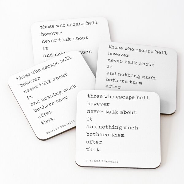 Item preview, Those who escape hell - Charles Bukowski Quote - Literature - Typewriter Print designed and sold by Studio Grafiikka.