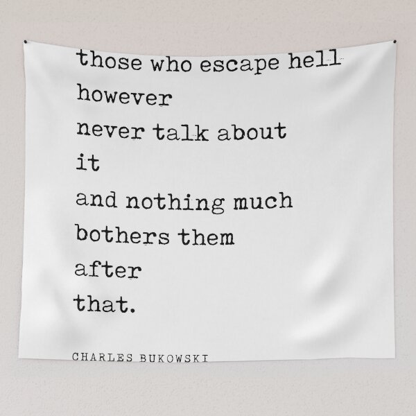 Item preview, Those who escape hell - Charles Bukowski Quote - Literature - Typewriter Print designed and sold by Studio Grafiikka.