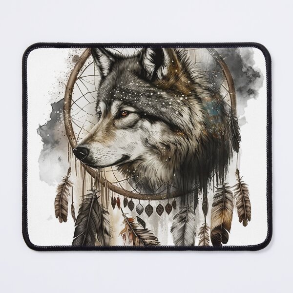 Item preview, Wolf, dreamcatcher, feathers designed and sold by avocadonic.