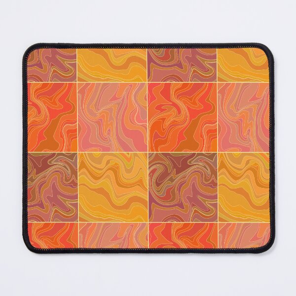 Item preview, Abstract orange, yellow, red gradient checkered wavy marble stone pattern designed and sold by Osting.