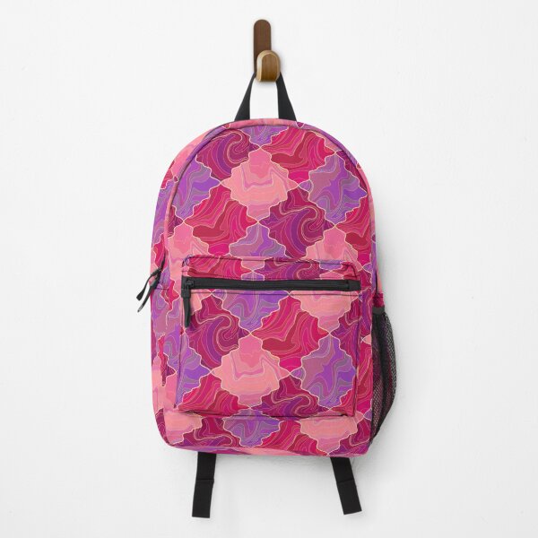 Item preview, Abstract purple, pink, violet, red gradient checkered wavy marble stone pattern designed and sold by Osting.