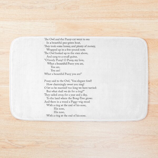 Item preview, The Owl And The Pussy-Cat - Edward Lear Poem - Literature - Typography Print 1 designed and sold by Studio Grafiikka.