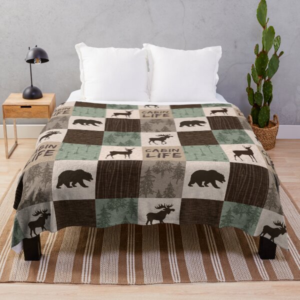 Artikelvorschau, Cabin Life Woodland Squares entworfen und verkauft von SugarPineDesign.