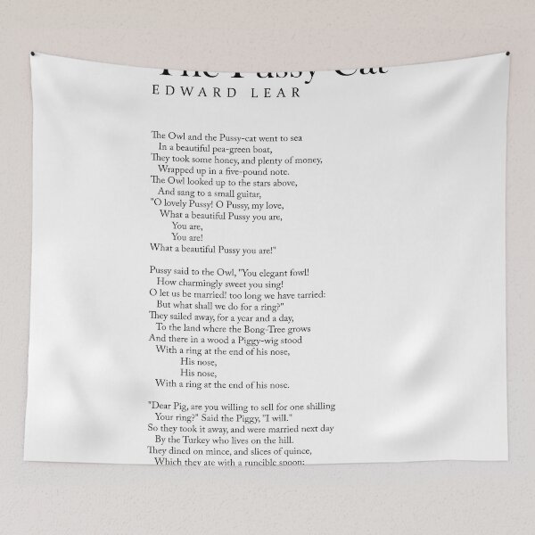Item preview, The Owl And The Pussy-Cat - Edward Lear Poem - Literature - Typography Print 1 designed and sold by Studio Grafiikka.