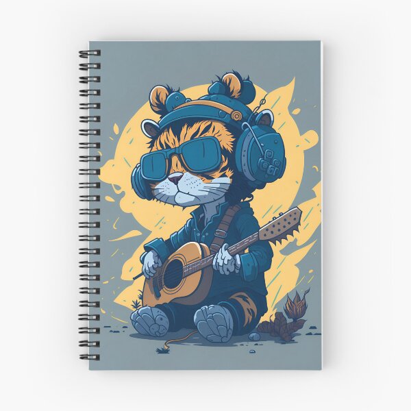 Artikelvorschau, Tiger spielt Gitarre | digitale Kunst | Cartoon-Stil entworfen und verkauft von JMSGART.