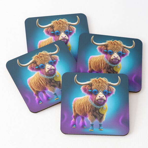 Item preview, Funny Disco Highland Cattle designed and sold by Tamas Das.