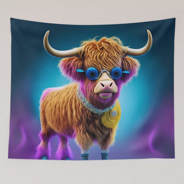 Item preview, Funny Disco Highland Cattle designed and sold by Tamas Das.