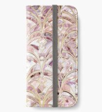 Dusty Rose and Coral Art Deco Marbling Pattern iPhone Wallet/Case/Skin