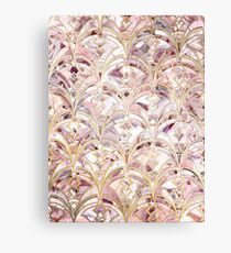 Dusty Rose and Coral Art Deco Marbling Pattern Canvas Print