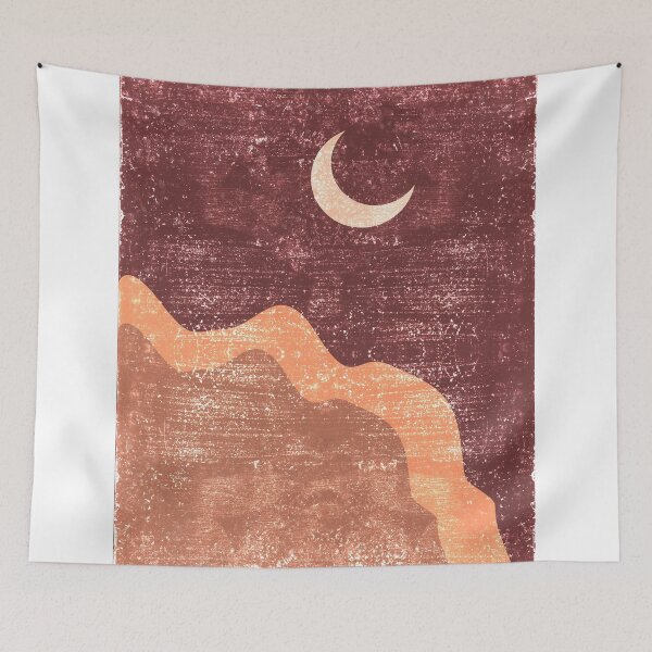Item preview, Minimal Crescent Moon Cloud - Modern, Contemporary Abstract Print - Zen, Contemplative - Brown designed and sold by Studio Grafiikka.
