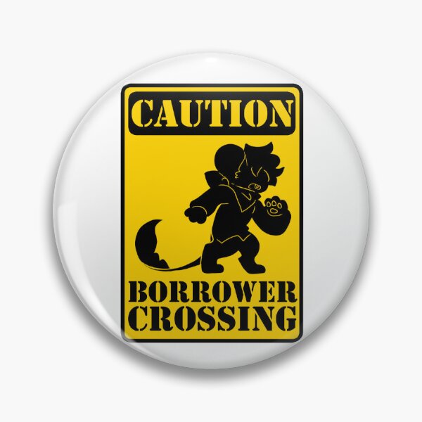 Item preview, Caution Borrower Crossing Sign designed and sold by RainbowNekoShop.