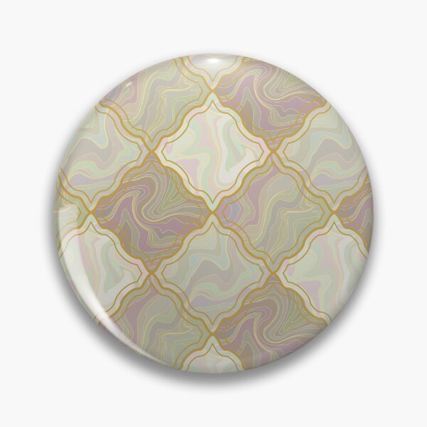 Aperçu de l'œuvre Motif géométrique abstrait en pierre de marbre ondulé à carreaux beige, or et gris dégradé créée et vendue par Osting.