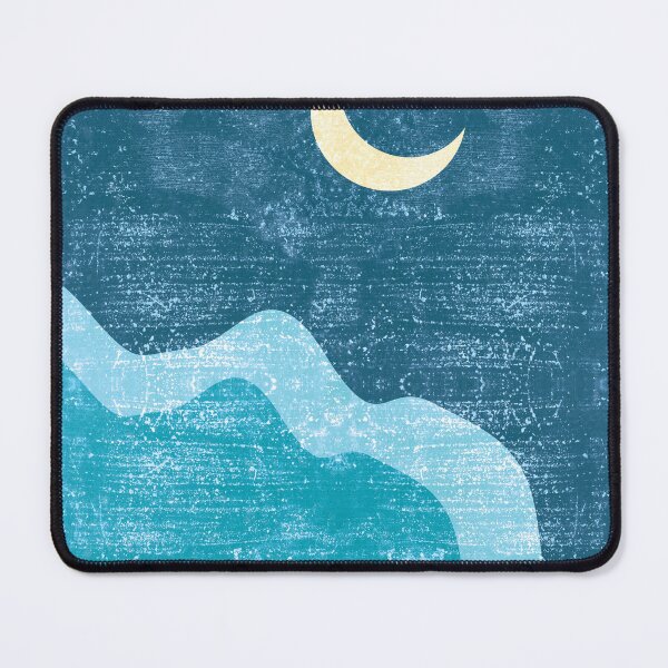 Artikelvorschau, Minimal Crescent Moon Cloud - Modern, Contemporary Abstract Print - Zen, Contemplative - Blue entworfen und verkauft von Studio Grafiikka.