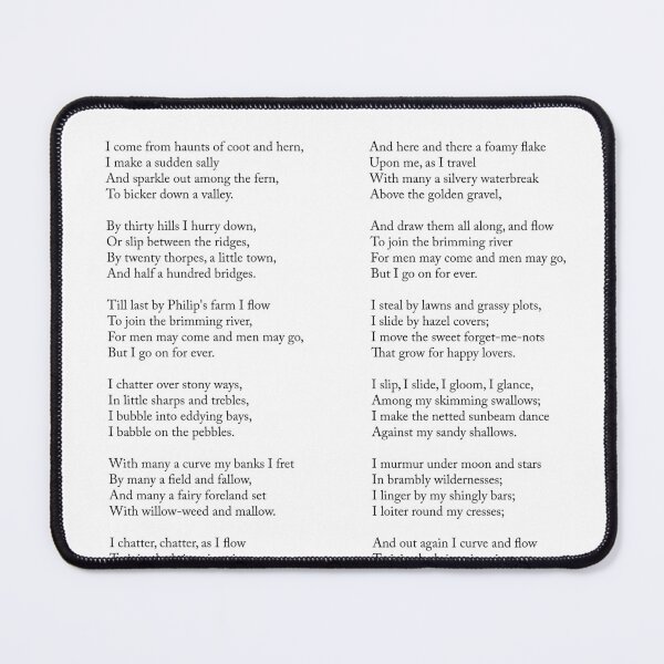 Item preview, The Brook - Alfred, Lord Tennyson Poem - Literature - Typography Print 1 designed and sold by Studio Grafiikka.