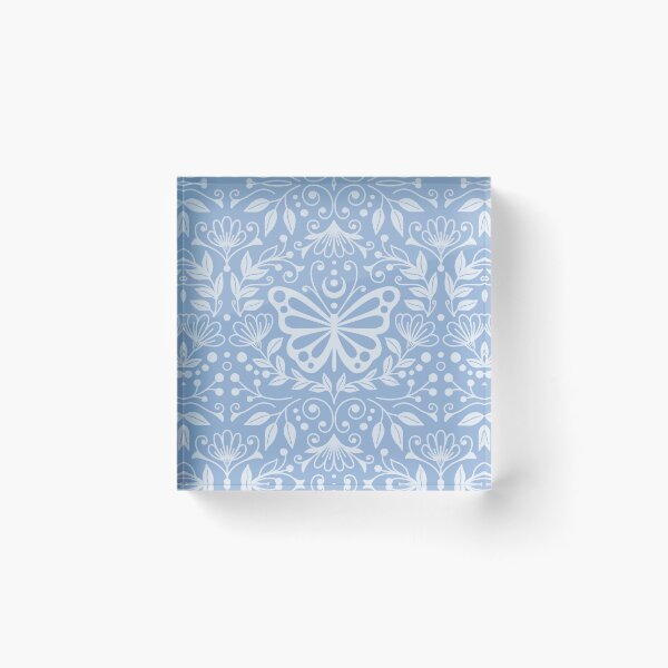 Item preview, 2736 G - butterflies with flowers, blue designed and sold by RouCouCou.