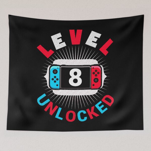 Item preview, Level 8 unlocked, for birthday boy, for gamer designed and sold by mwebba2005.