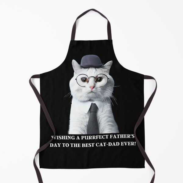 Item preview, Wishing A Purrfect Father's Day To The Best Cat-Dad Ever! Cute White Cat Dressed As A Dad Father's Day designed and sold by OliversCat.