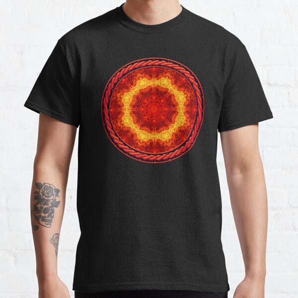 Kaleidoscope Ominous Red in Celtic Circle Frame 2 Classic T-Shirt