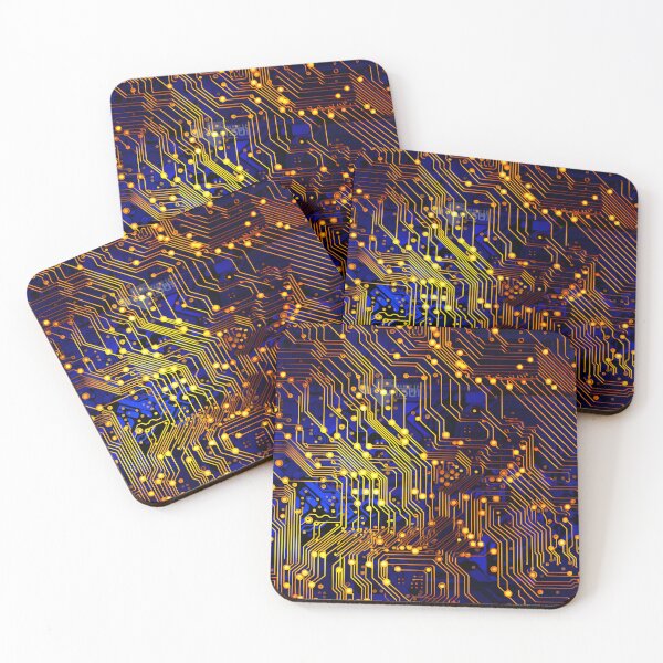 Item preview, Electronic PCB Deep Blue & Gold – Seamless designed and sold by GalacticLabs.