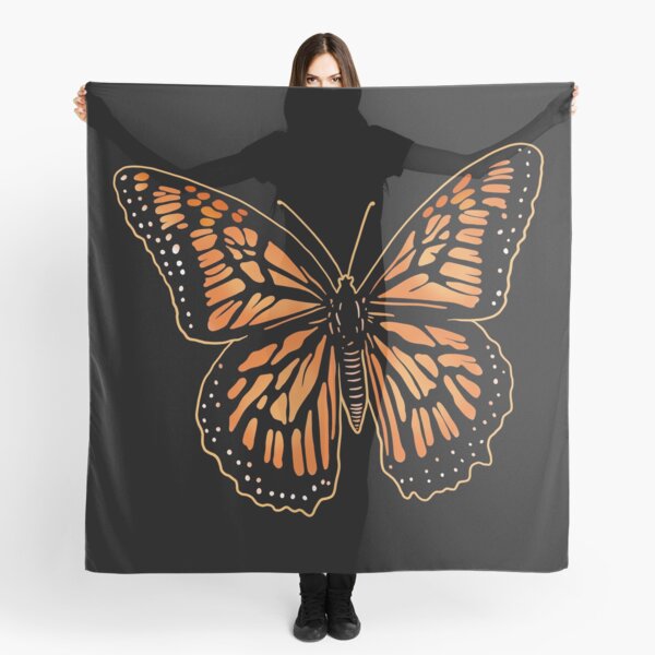 Aperçu de l'œuvre Dessin de papillon monarque orange avec contour jaune. créée et vendue par DaveDanchuk.