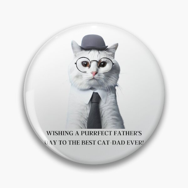 Item preview, Wishing A Purrfect Father's Day To The Best Cat-Dad Ever! Cute White Cat Dressed As A Dad Father's Day designed and sold by OliversCat.