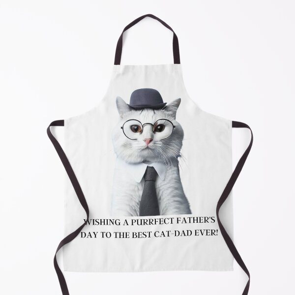 Item preview, Wishing A Purrfect Father's Day To The Best Cat-Dad Ever! Cute White Cat Dressed As A Dad Father's Day designed and sold by OliversCat.