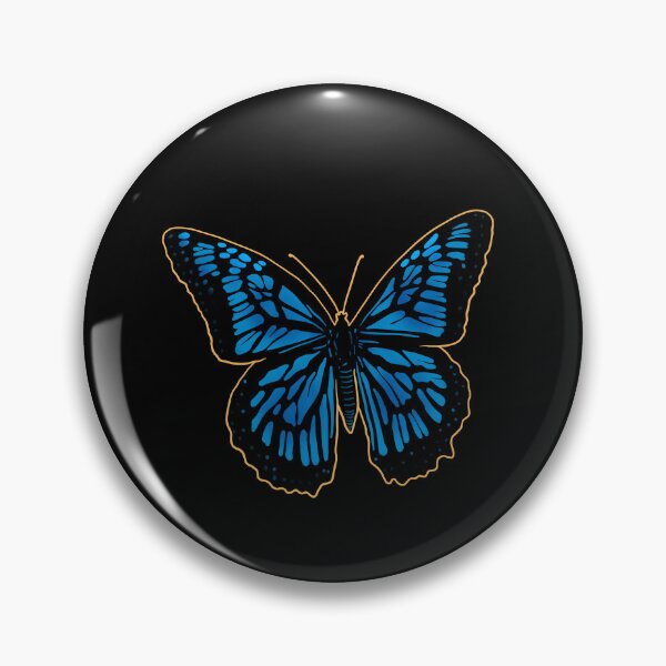 Item preview, Blue colored Monarch butterfly drawing with yellow outline. designed and sold by DaveDanchuk.