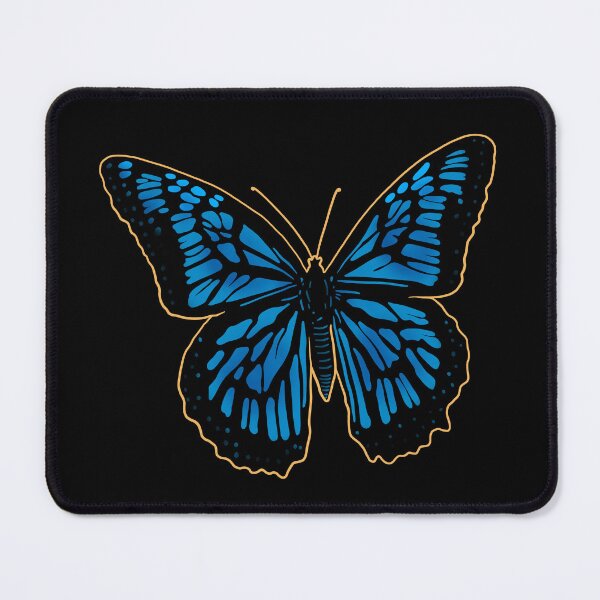 Item preview, Blue colored Monarch butterfly drawing with yellow outline. designed and sold by DaveDanchuk.