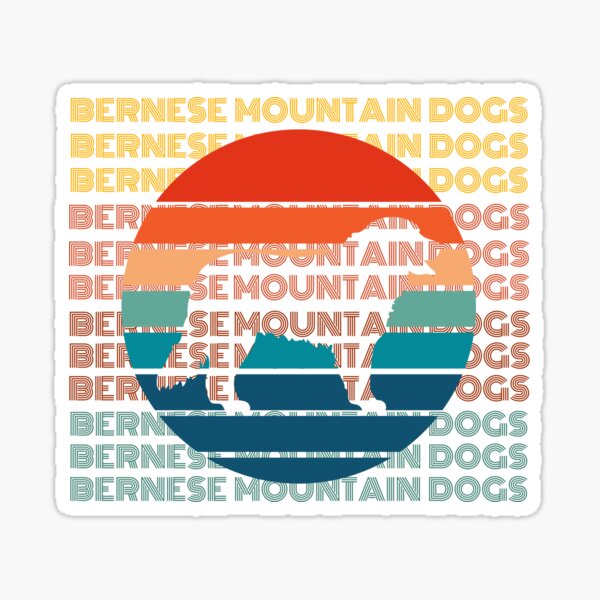 Retro Bernese Mountain Dog Sticker
